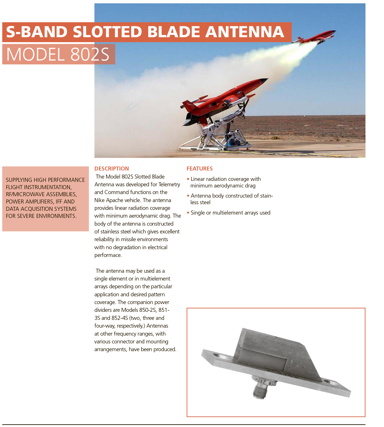 802S SBand Slotted Blade Antenna Tel Data System GmbH